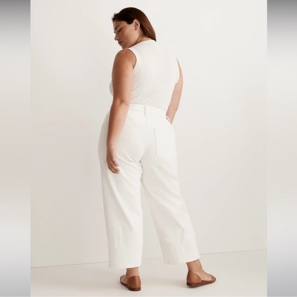 NWT Madewell The Perfect Vintage Wide-Leg Crop Jean Perfect White Size 24W - Picture 5 of 15
